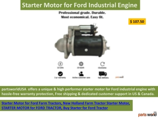 Starter Motor for Ford Industrial Engine