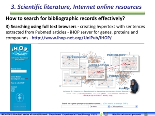 3. Scientific literature, Internet online resources