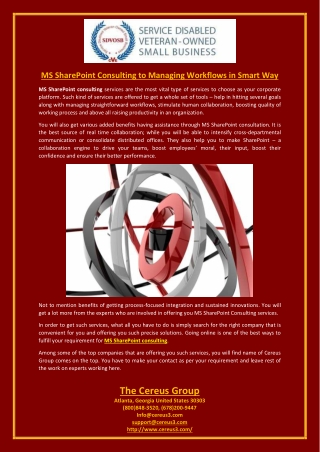 MS SharePoint Consulting to Managing Workflows in Smart Way