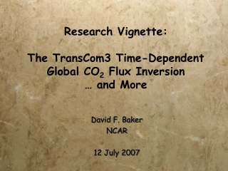 Research Vignette: The TransCom3 Time-Dependent Global CO 2 Flux Inversion … and More