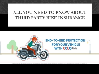 All you need to know about third party bike insurance