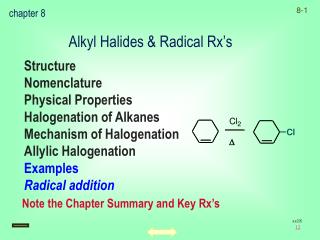 Alkyl Halides &amp; Radical Rx’s