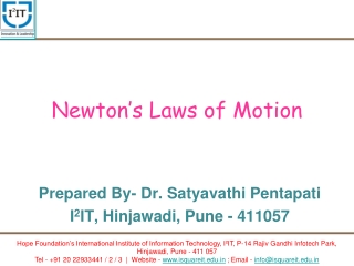 Newton's Law of Motion - Dept. Of Applied Science