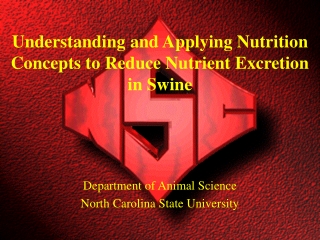 Department of Animal Science North Carolina State University