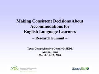Making Consistent Decisions About Accommodations for English Language Learners