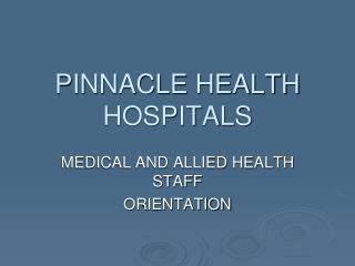PINNACLE HEALTH HOSPITALS