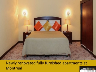 Newly renovated fully furnished apartments at Montreal