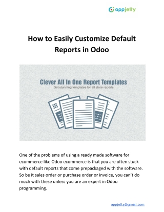 How to Easily Customize Default Reports in Odoo