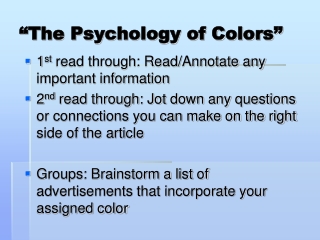 “The Psychology of Colors”