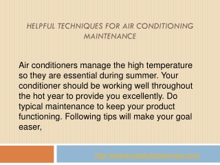 Helpful Techniques For Air Conditioning Maintenance
