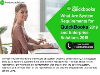 System Requirements for QuickBooks 2019 and Enterprise Solutions 2019