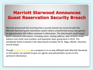 Marriott starwood announces guest reservation security breach