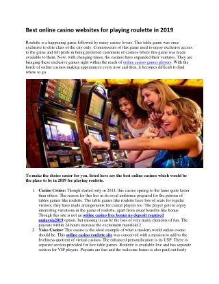 Best online casino websites for playing roulette in 2019