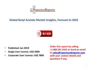 Butyl Acetate Market, Growth, Future Prospects and Competitive Analysis, 2014-2025