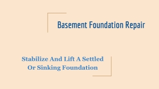 Basement Foundation Repair