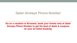 Let’s go Brussels | Book Tickets at Qatar Airways Phone Number