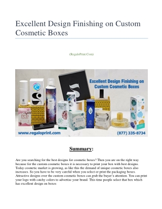 Excellent Design Finishing on Custom Cosmetic Boxes