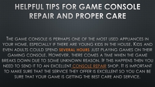 Helpful Tips For Game Console Repair And Proper Care