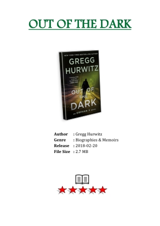 [Free Download] PDF eBook and Read Online Out of the Dark By Gregg Hurwitz