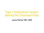 Type 1 Diabetes at School: Behind the Treatment Plan