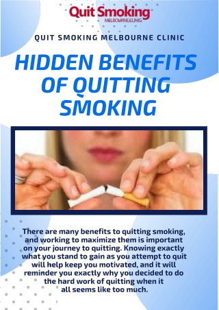 Know The Secret Benefits Of Quit Smoking In Melbourne