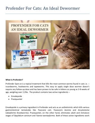 Profender For Cats: An Ideal Dewormer