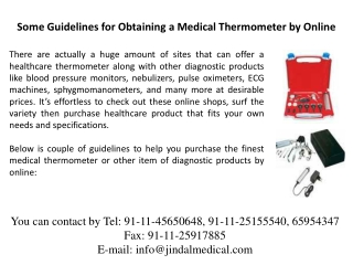 Some Guidelines for Obtaining a Medical Thermometer by Onlin