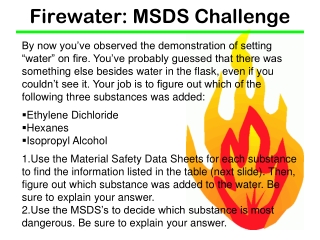 Firewater: MSDS Challenge