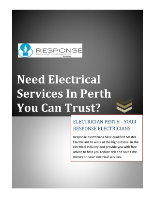 Need Electrical Services In Perth You Can Trust?