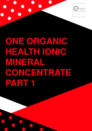 Ionic Mineral Concentrate | Ionic Sulphate Minerals | One Organic Health