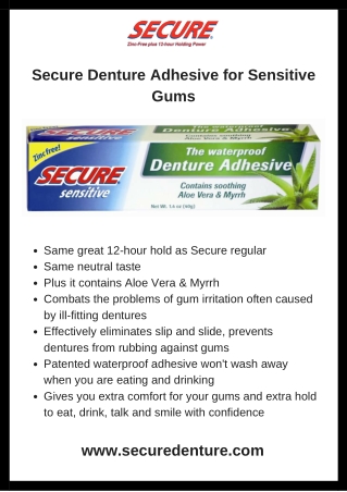 Secure Denture Adhesive for Sensitive Gums