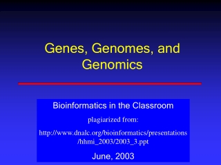 Genes, Genomes, and Genomics