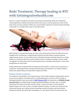 Reiki Therapy Treatment Centre NYC, Reiki Healing New York, Long Island - Getintegrativehealth.com