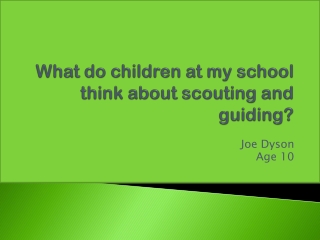 What do children at my school think about scouting and guiding?