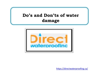 Do’s and Don’ts of water damage