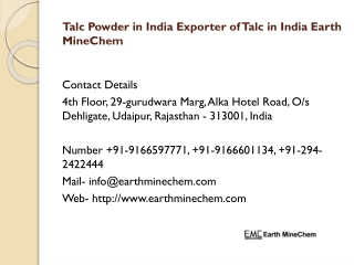 Talc Powder in India Exporter of Talc in India Earth MineChem