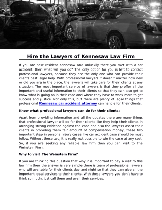 Hire the Lawyers of Kennesaw Law Firm