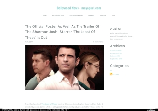 The Official Poster As Well As The Trailer Of The Sharman Joshi Starrer ‘The Least Of These’ Is Out