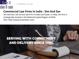 Commercial Law Firms In India : Sim And San