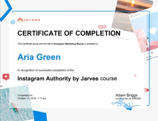 Instagram marketing course certificate