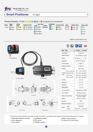 YT-3301 Smart positioner, Electropneumatic Suppliers India : Seeautomation & Engineers