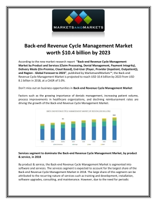 Back-end Revenue Cycle Management Market