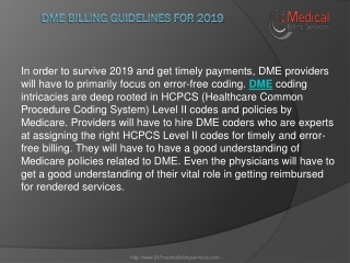 DME Billing Guidelines for 2019