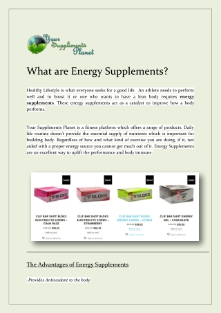 What are Energy Supplements?