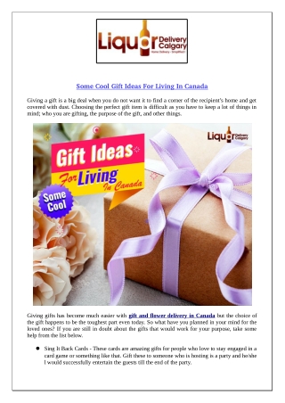 Some Cool Gift Ideas For Living In Canada