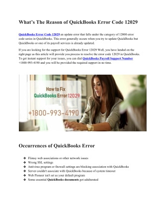 Fix QuickBooks Error Code 12029