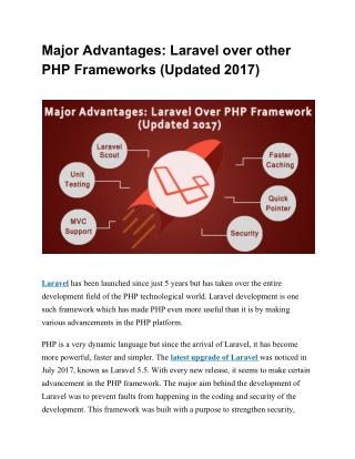 Major Advantages: Laravel over other PHP Frameworks (Updated 2019)