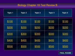 Biology Chapter 18 Test Review B