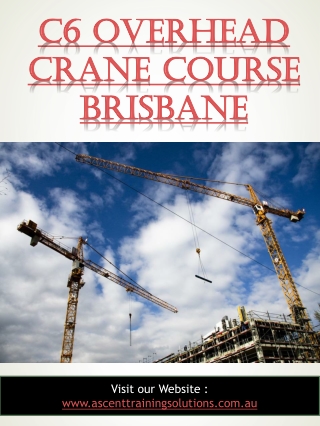 C6 Overhead crane course Brisbane