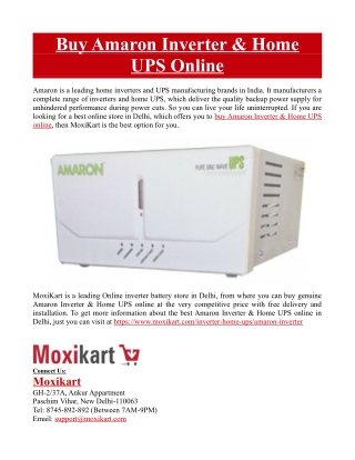 Buy Amaron Inverter & Home UPS Online